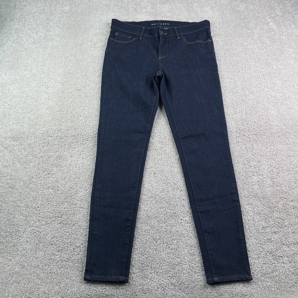 Mott and Bow Jeans Womens 27 Blue Mid Rise‎ Skinny Dark Wash Stretch Denim